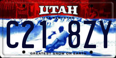 UT license plate C218ZY