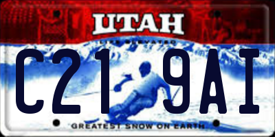 UT license plate C219AI