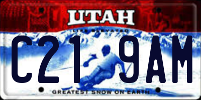 UT license plate C219AM
