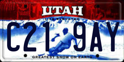 UT license plate C219AY