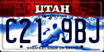 UT license plate C219BJ