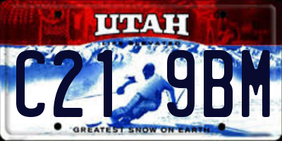 UT license plate C219BM