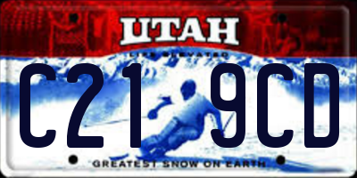 UT license plate C219CD