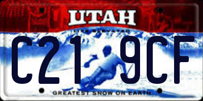 UT license plate C219CF