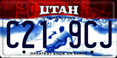 UT license plate C219CJ