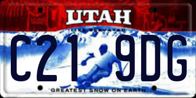 UT license plate C219DG