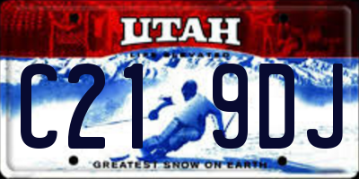 UT license plate C219DJ