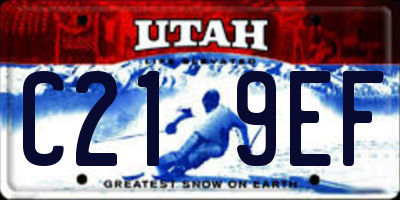 UT license plate C219EF