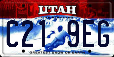 UT license plate C219EG