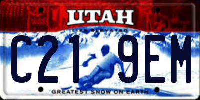 UT license plate C219EM