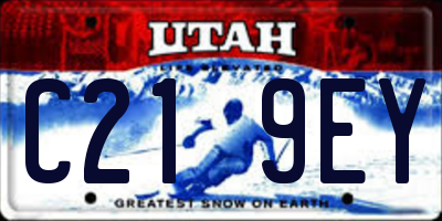 UT license plate C219EY