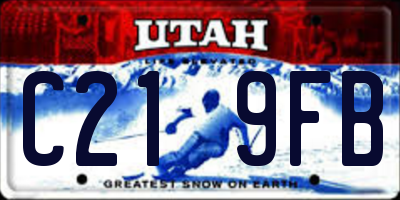 UT license plate C219FB