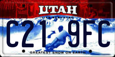 UT license plate C219FC