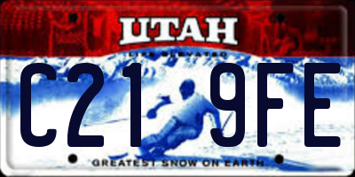 UT license plate C219FE