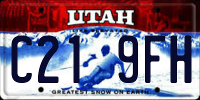 UT license plate C219FH