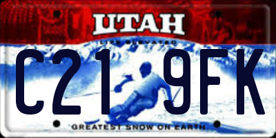 UT license plate C219FK