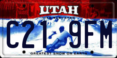 UT license plate C219FM