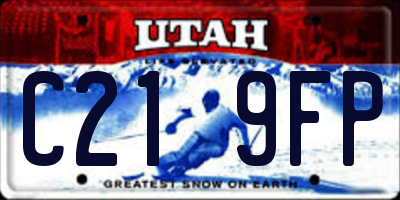 UT license plate C219FP