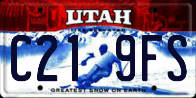 UT license plate C219FS