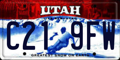 UT license plate C219FW