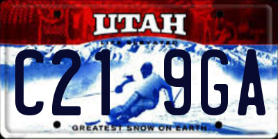 UT license plate C219GA