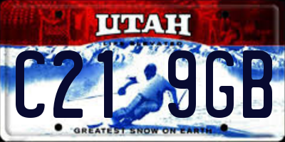 UT license plate C219GB