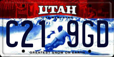 UT license plate C219GD