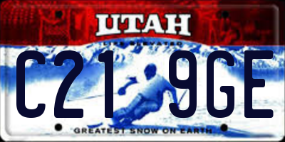UT license plate C219GE