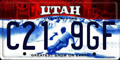 UT license plate C219GF