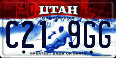 UT license plate C219GG
