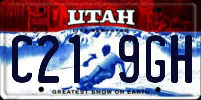 UT license plate C219GH
