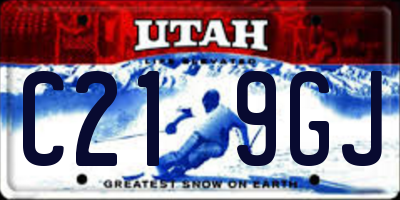 UT license plate C219GJ