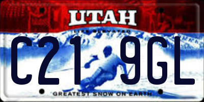 UT license plate C219GL