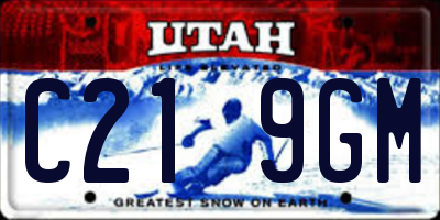 UT license plate C219GM