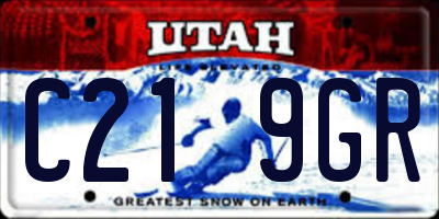UT license plate C219GR