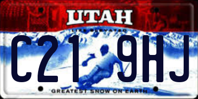 UT license plate C219HJ