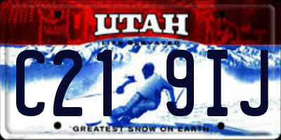 UT license plate C219IJ
