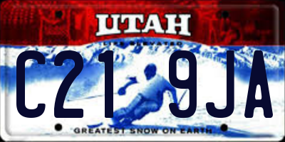 UT license plate C219JA