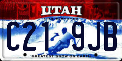 UT license plate C219JB