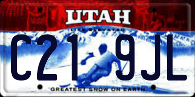 UT license plate C219JL