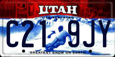 UT license plate C219JY