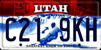UT license plate C219KH