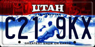 UT license plate C219KX