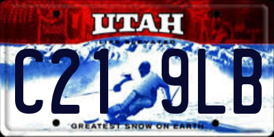 UT license plate C219LB