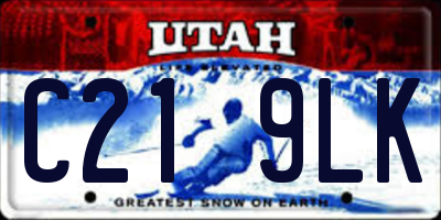 UT license plate C219LK