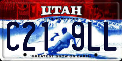 UT license plate C219LL