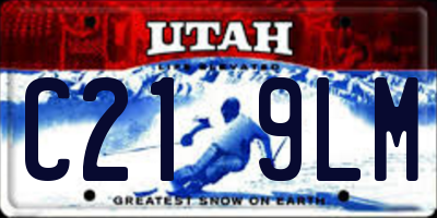 UT license plate C219LM