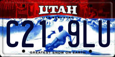 UT license plate C219LU