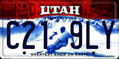 UT license plate C219LY
