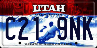 UT license plate C219NK